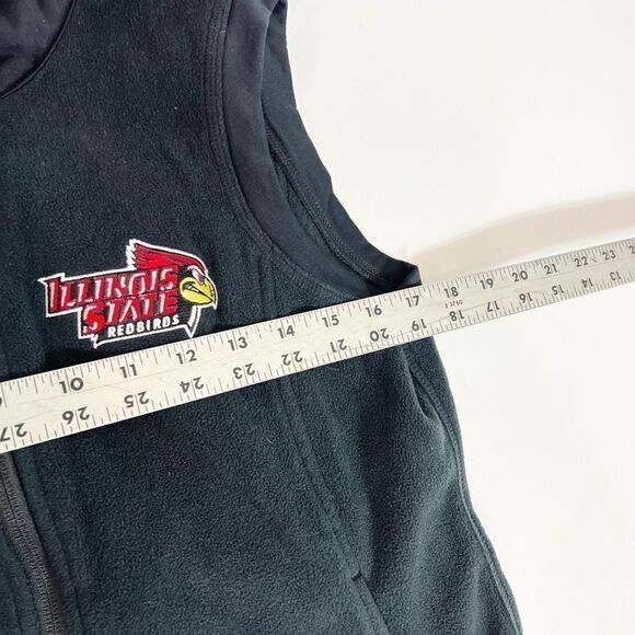 Columbia Vest Womens Medium Illinois State Redbirds Fleece Zip Up Black Warm - Picture 5 of 10